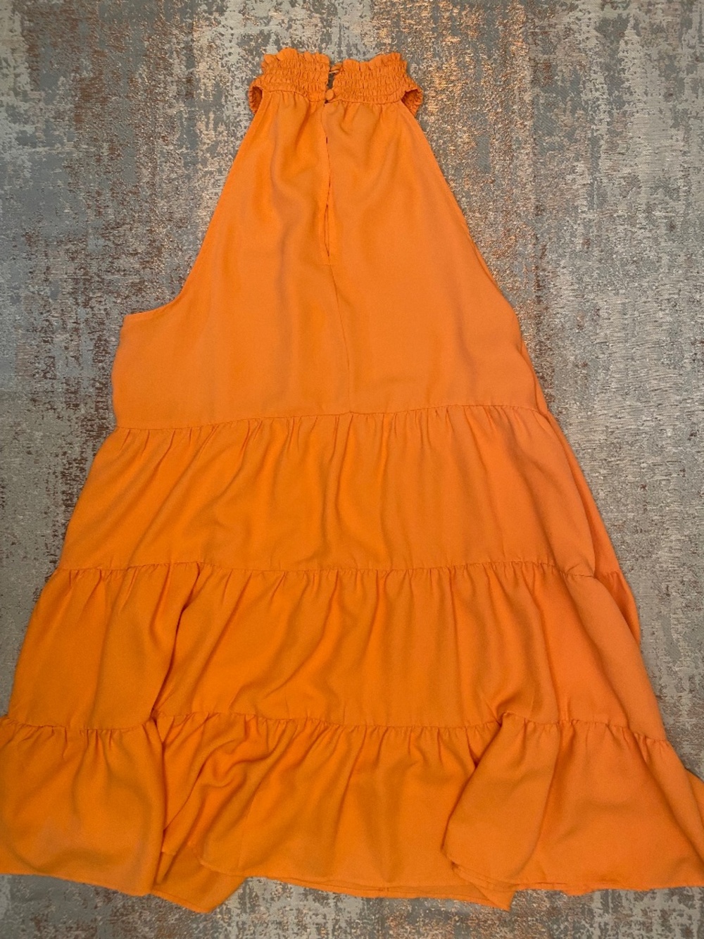 Orange sleeveless halter dress